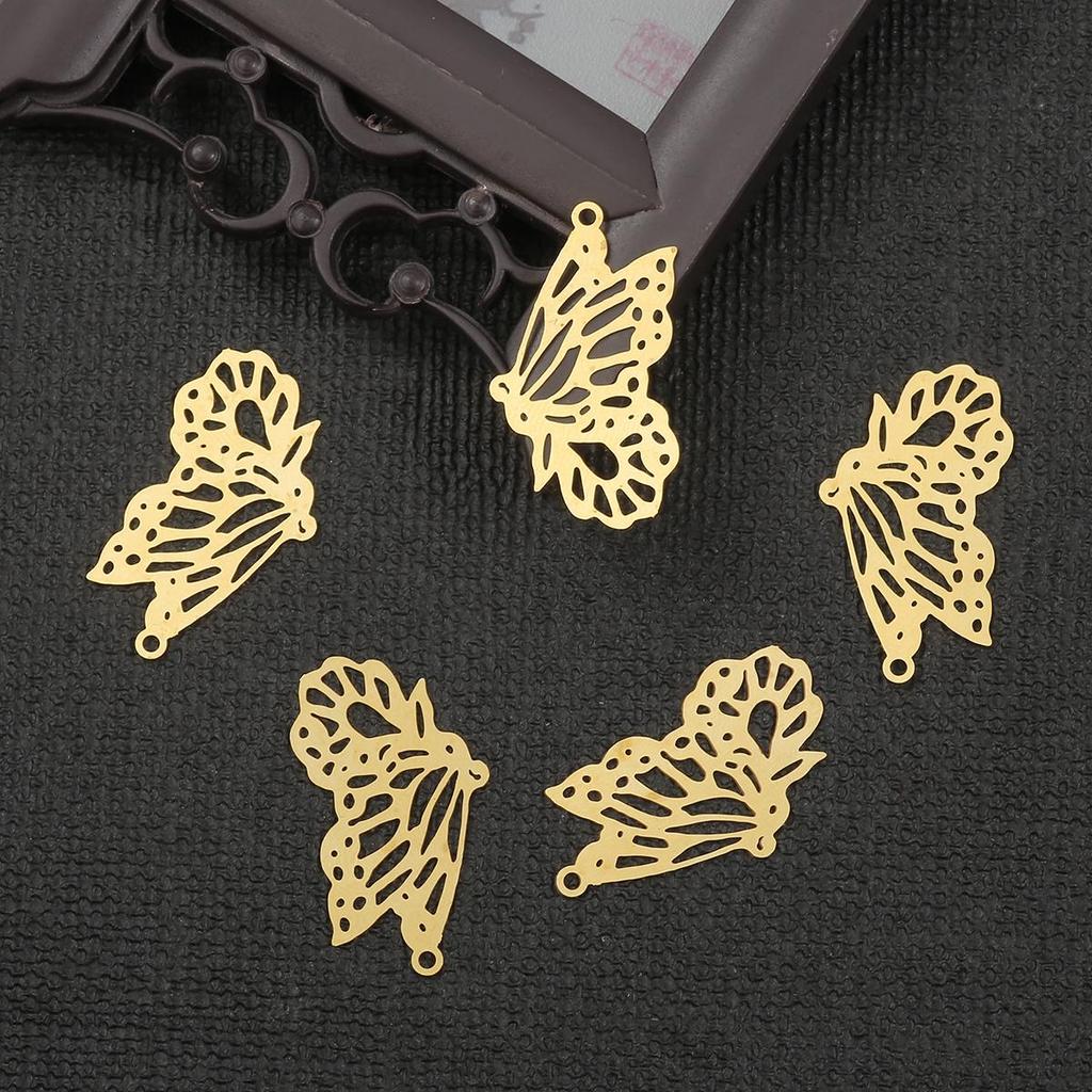 10 шт. Медные бабочки крылья лист амулет DIY аксессуары фурнитура принадлежности для изготовления ювелирных изделий