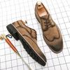 Весна и Осень Новая Модная Обувь в Стиле Бизнес-Кэжуал Мужская 46 Европейский и Американский Ретро Тренд Внешняя Торговля Большой Размер Молодежная Кожаная Обувь Мужская