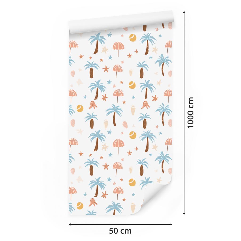Summer wallpaper in white, cream, celadon and beige for the living room and bedroom 50x1000