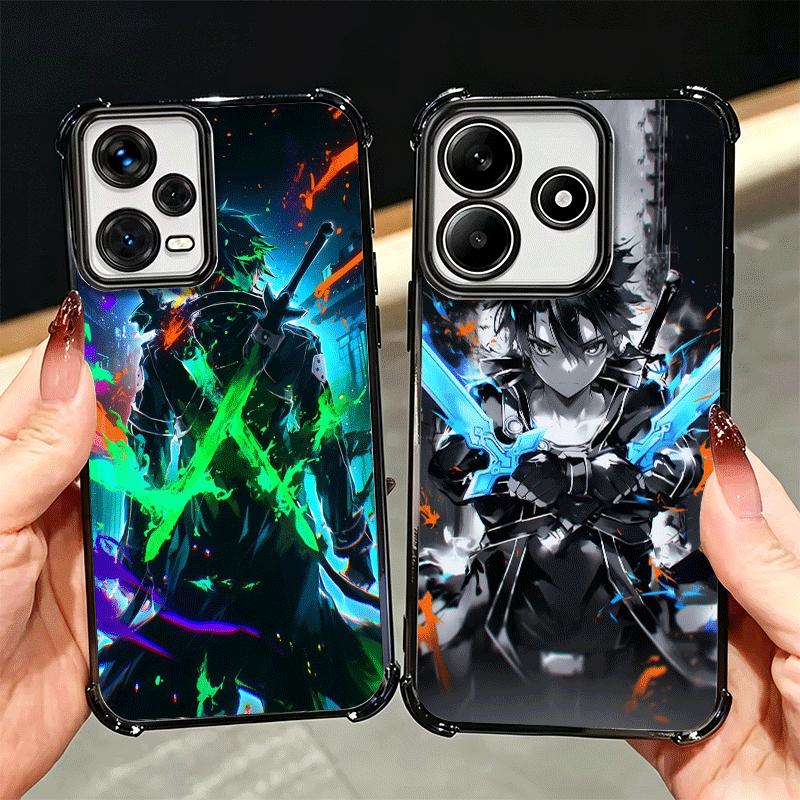 Мягкий чехол для телефона Sword Art Online Кирито для Xiaomi Redmi Note 14 15 Pro Plus 13 12 11S 11T 5G 10 9S 9 Покрытие Защита от падения Fundas