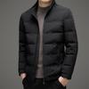 Мужская новая зимняя стильная тонкая короткая куртка с воротником-стойкой, утолщенная, красивая повседневная белая куртка на утином пуху для молодежи и людей среднего возраста