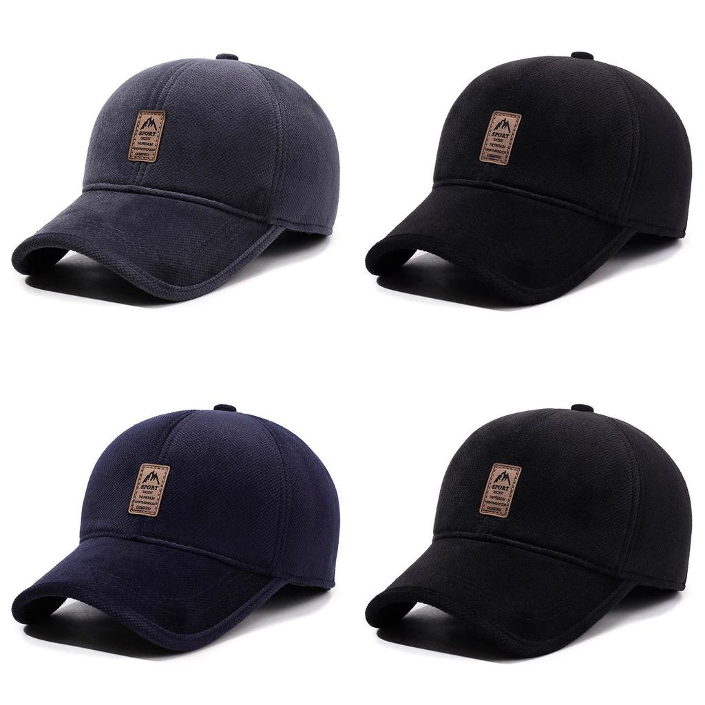 Sports Style Baseball Cap For Men With Fleece Lining Windproof Warmth For Outdoor Activities