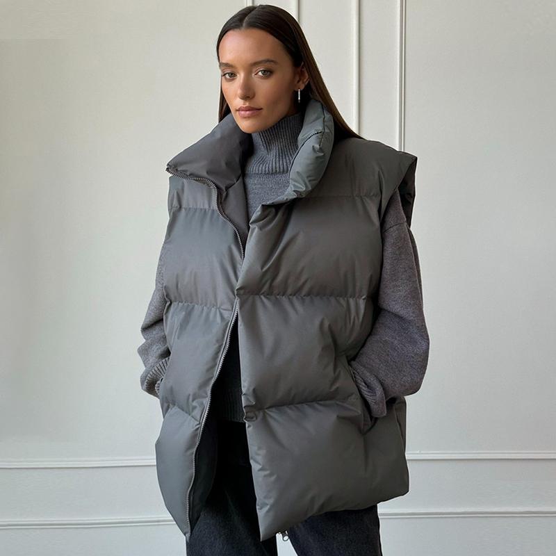 Женская зимняя теплая стеганая куртка без рукавов, свободная демисезонная куртка для женщин 2024 года, осень, новая повседневная парка, уличные куртки для активного отдыха, женская одежда