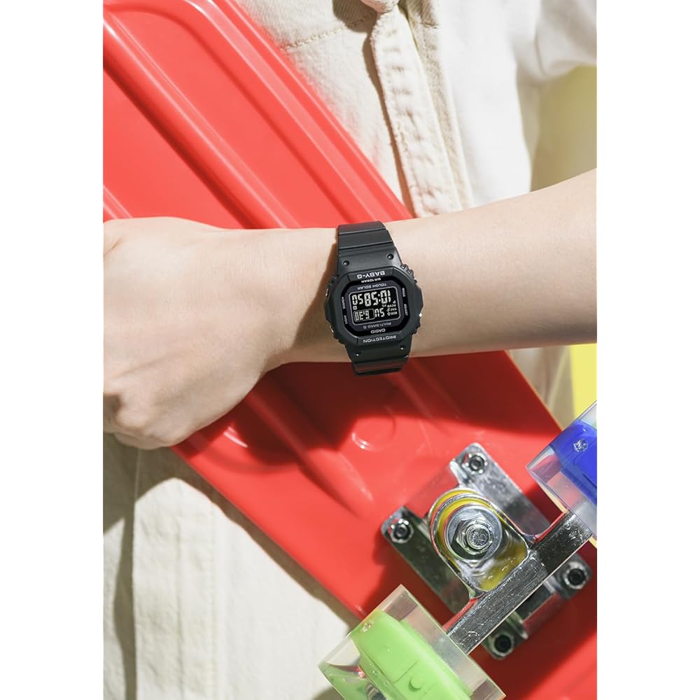 Casio Baby-G BGD-5650-1CJF Женские полностью черные радиоуправляемые часы на солнечной батарее