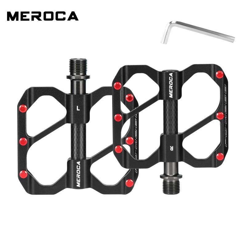 MEROCA Bicycle Pedals Mountain Road Folding Bike 3 Sealed Bearings Aluminum Alloy Carbon Tube