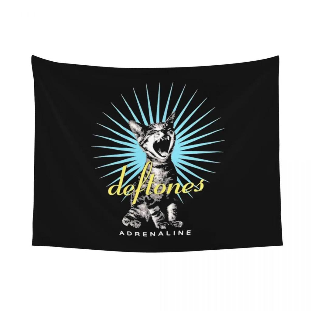 Deftones Кот Гобелен Настенный Полиэстер Настенный Гобелен Панк Хип-Хоп Фэнтези Покрывало Ковер Комната Домашний Декор Коврик для Йоги