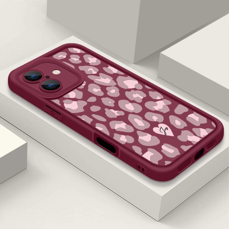 Розовый леопардовый узор с противоударным рисунком для iPhone 16 15 14 Plus 13 12 11 Pro Max Xs Xr 8 7 матовый мягкий чехол из ТПУ для защиты линз от падений