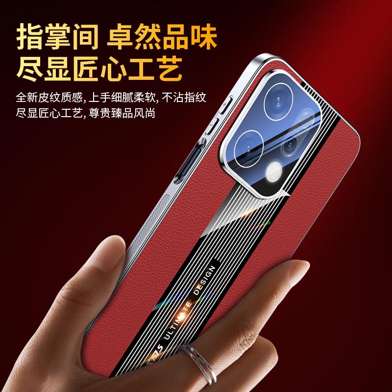 Чехол для телефона OPPO Reno 14 / 14 Pro / 13 / 13 Pro, изготовлен из кожи, полное покрытие камеры, нескользящий и ударопрочный