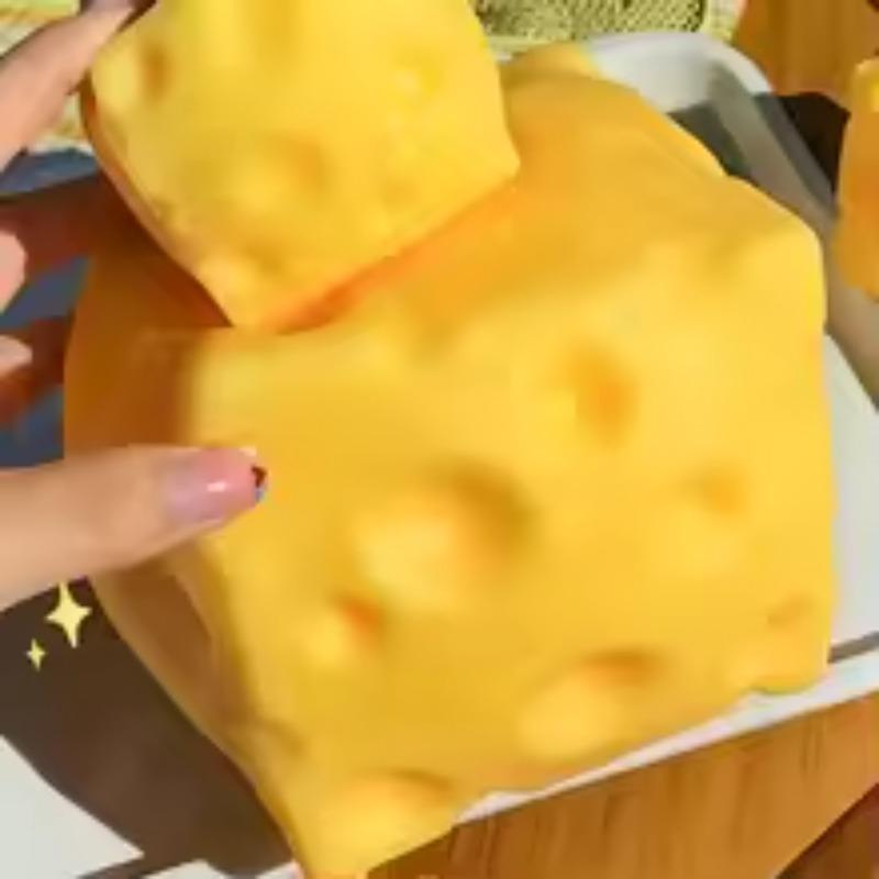 Cheese Squeeze Squishy Toy Soft Stress Relief Fidget Toy Anti Anxiety Decompression Squeeze Toy for Kids Adults