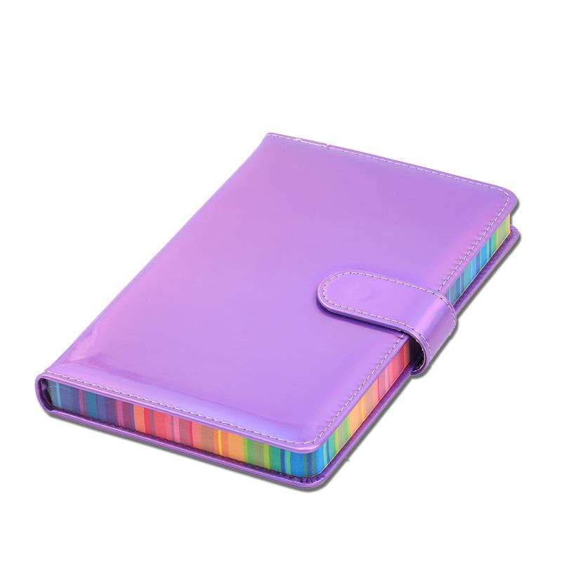 Laser Symphony Leather Notebook Buckle Color Edge Notepad Thickened