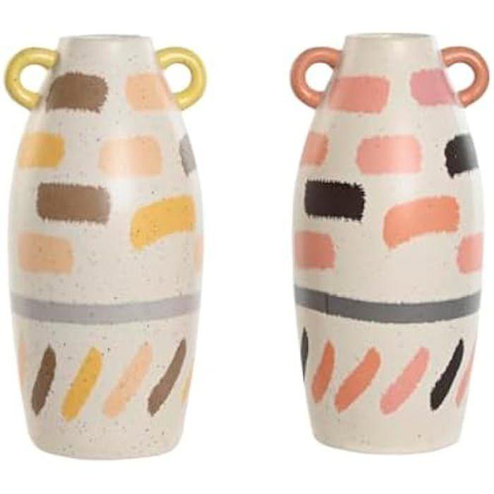Vase - HOME ESPRIT - Multicolore - 17 x 17 x 35 cm - Porcelaine - Design contemporain