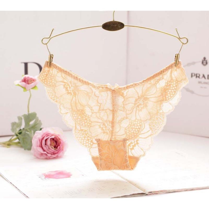 Lower Rise Briefs Than Keeny Girls Seamless Underwear Lace Breathable Sexy Panties Women Hollow Lace Edge Bow