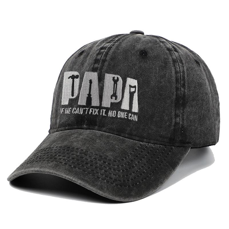 Винтажная Бейсболка PAPA Dad с вышивкой - Унисекс, Мягкий козырек, Универсальная защита от солнца