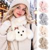 Thick Warm Plush Neckerchief Faux Fur Winter Scarf Fashion Cartoon Dog Scarf  Winter