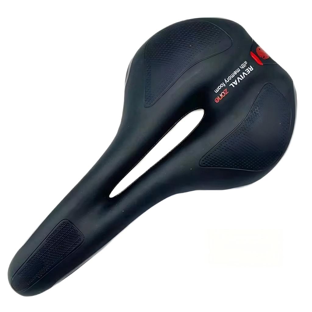 Bicycle Saddle Mountain Bike Leather Cushion Comfortable Thickened Hollow High Elastic Universal Fit Dual Use for Road Mountain