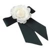 Retro Camellia Bow Collar Pin Elegant Black Bowknot Brooch Mourning Brooch Women Shirt Suit Necktie Jewelry Accessories