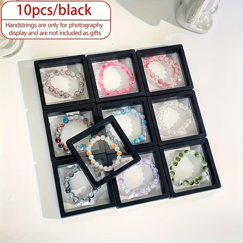 10 шт. Прозрачные коробки для ювелирных изделий, пластиковые упаковочные футляры для ожерелий, браслетов, сережек, мелких предметов и органайзер для косметики