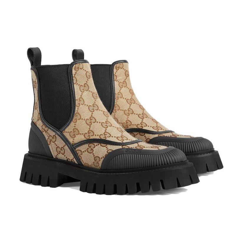 Gucci Женский ботильон 'GG Canvas - Бежевый Эбеновый' Женский 751711 FABSQ 9751