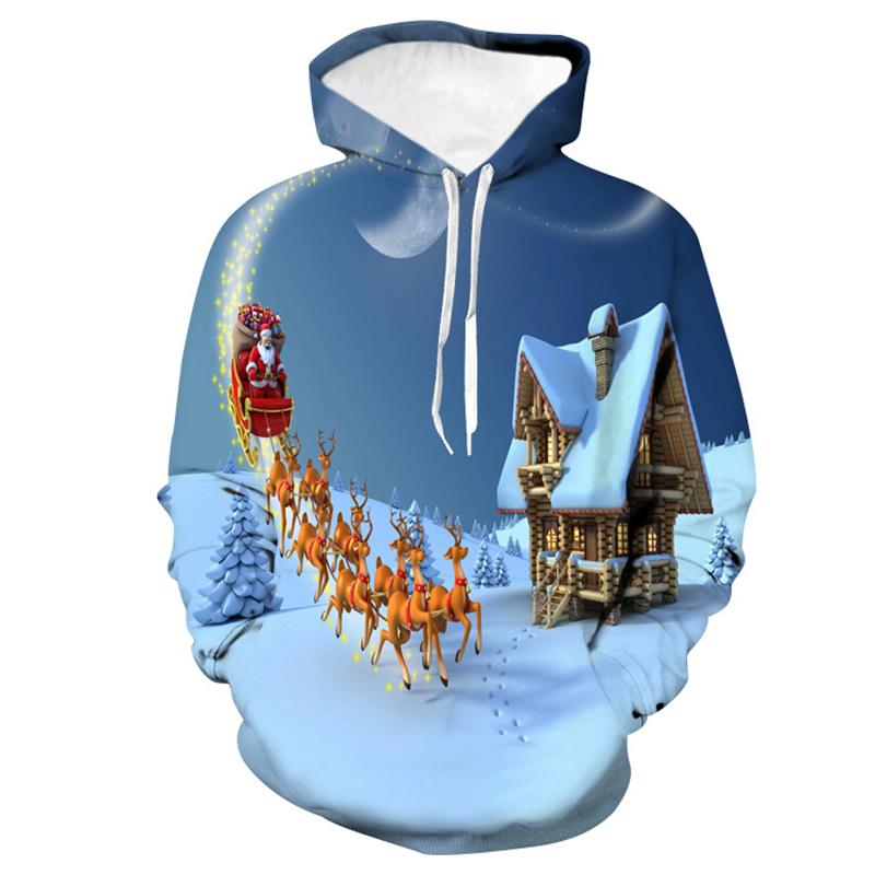 Unisex Christmas Sweatshirt 3D Print Funny Xmas Pullover Men's Hoodie Men Spring Autumn Fashion Casual Jacke Hooded Clothing