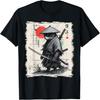 Футболка Samurai Cat Warrior Ukiyo Ink в японском винтажном стиле с самураем-котом для мужчин, женщин, детей