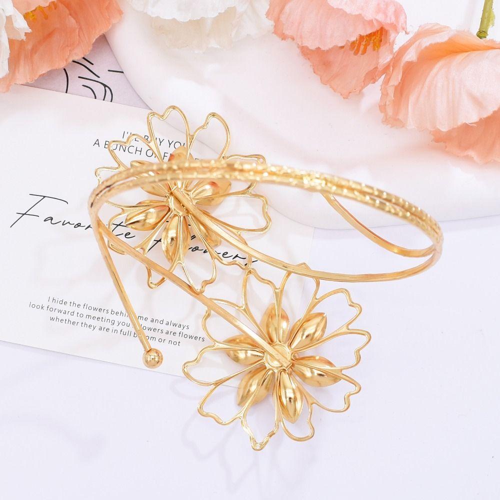 Floral Flower Bracelet Adjustable Armband Exquisite Arm Ring Girls