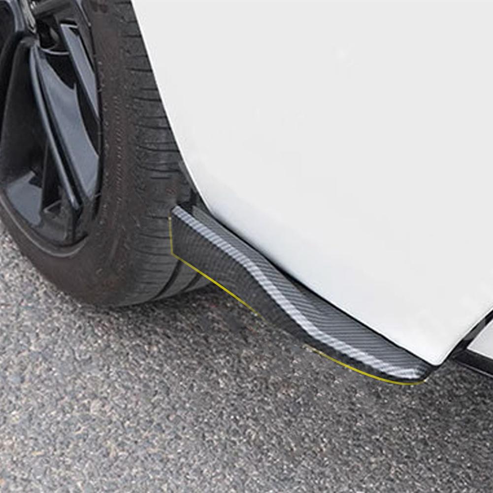 2Pcs Universal Carbon Fiber Car Rear Bumper Protector Rear Diffuser Side Lip & Corner Protector Kit Auto Body Styling Accessory