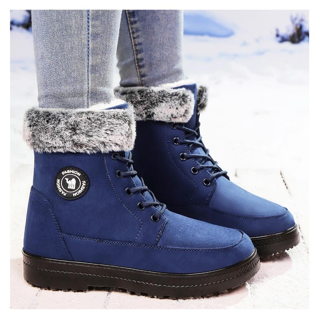 Зимние ботинки, Женская обувь, Высокие, Длинные ботинки, Морозостойкая обувь, Теплая обувь, Флис, Утепленные ботинки, Обувь на толстой подошве, Хлопковая обувь