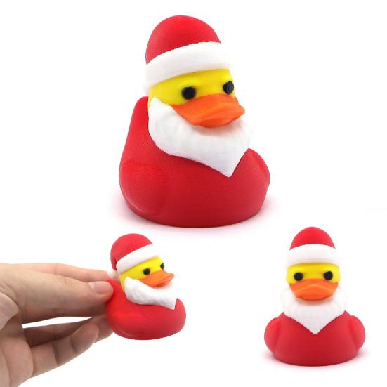 Christmas Duck Figurine 3D Printed Santa Claus Hat Duck Statue