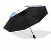Witch Kuromi Automatic Opening and Closing Cartoon Umbrella - Small Umbrella Suitable for Various Occasions, Portable 3-Fold Small Umbrella for Men an
