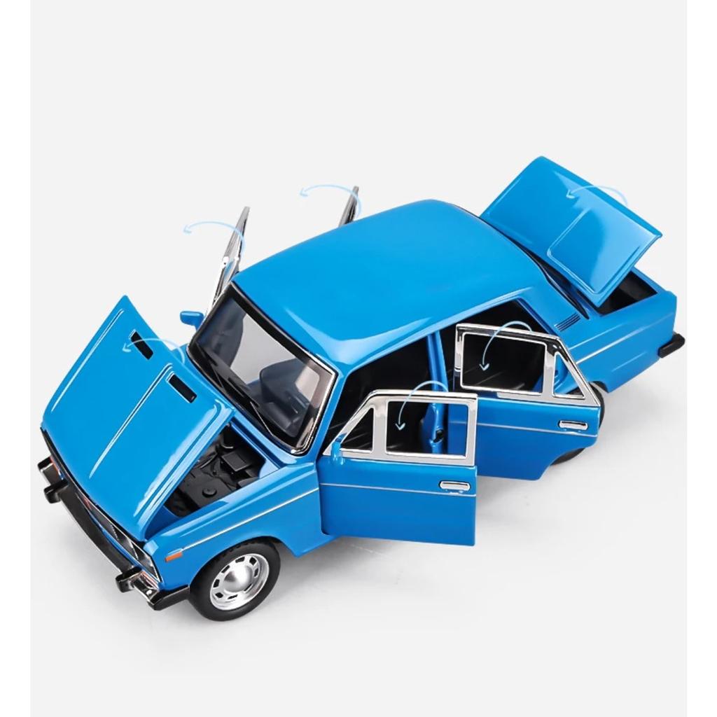1/24 Российская LADA 2106 Металлическая модель автомобиля Игрушка Литье под давлением Металл Инерционный Музыка Свет Автомобильные игрушки для детей Транспортное средство
