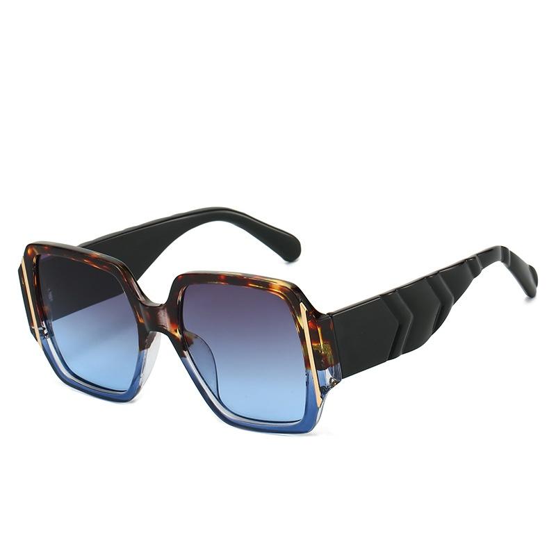 New Retro Square Women Sunglasses Personality Brand Leopard Gradient Design Casual All Match Men Trendy Glasses Uv400
