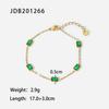 PVD Gold Plated Stainless Steel Green Cubic Zirconia Dainty Snake Butterfly Tennis Link Chain Bracelets Trendy Geometric Style