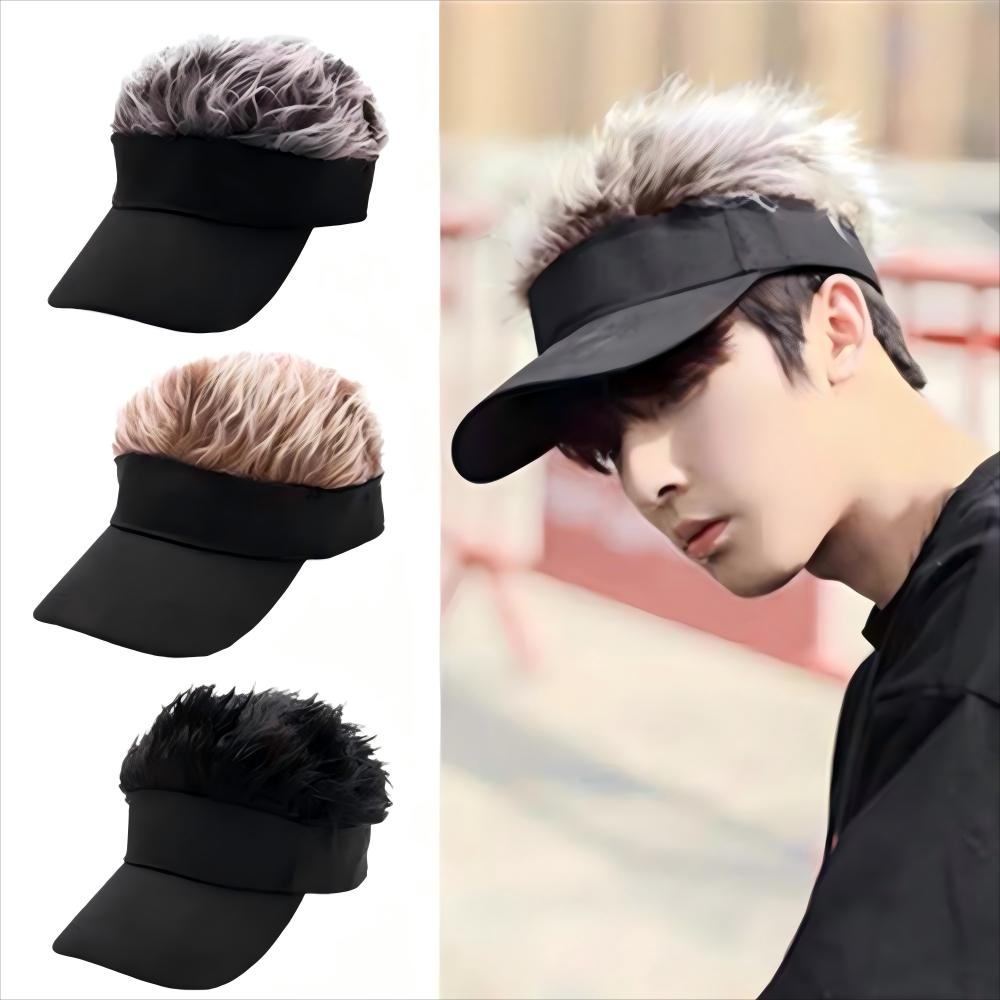 Hot Sale Men's Empty Top Visor Cap Fashion Decorate Wig Hat Women And Men Summer Funny Cap