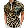 Рубашки-поло на молнии с 3d принтом льва, мужская спортивная одежда, футболка с животным узором, летние поло с короткими рукавами, топ для мужчин