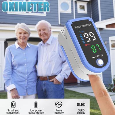 Чтение монитора насыщения крови кислородом кончика пальца с экраном СИД