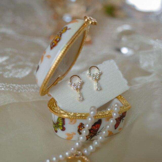 Серьги-гвоздики с кристаллами в форме капли воды, покрытые серебром 925 пробы и позолоченные 14-каратным золотом, женские модные простые свадебные украшения