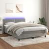 VidaXL Slatted Bed Base with Mattress and LED, Upholstered Bed, Double Bed, Adult Bed for Indoor Bedroom, 3134339