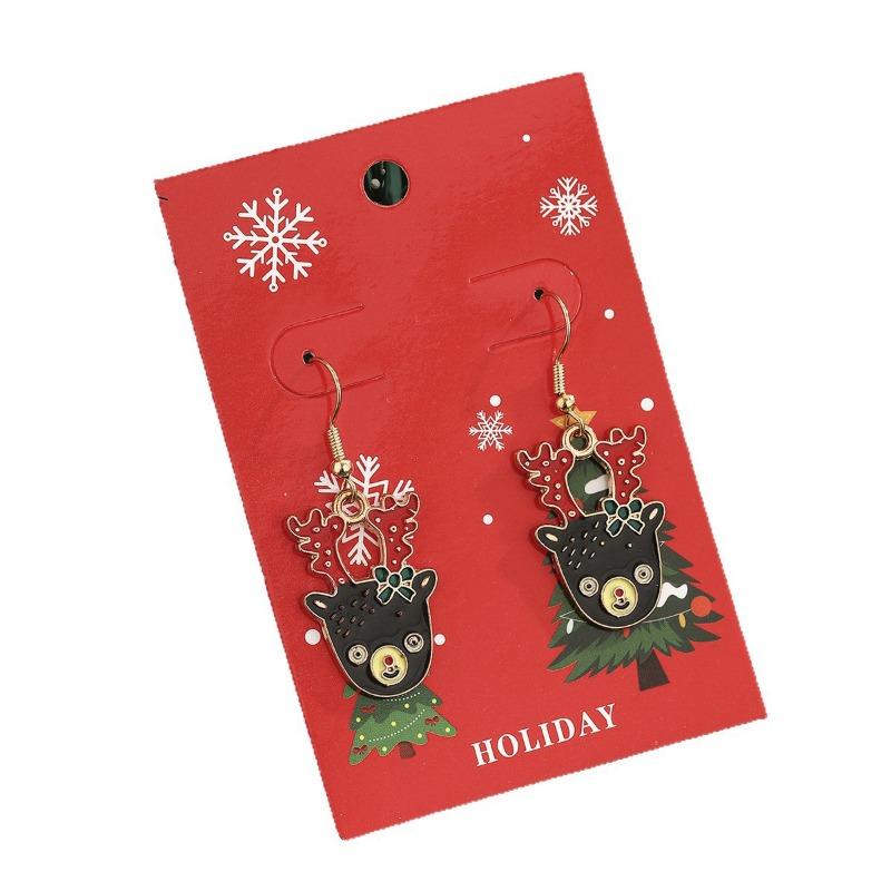 Cartoon Elk Earrings Ear Hooks New Christmas Alloy Christmas Stud Earrings Ornament