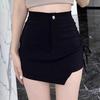 Spring 2024 Women's High-Waist Black A-Line Pleated Skirt Pants, Korean Style Slim Fit