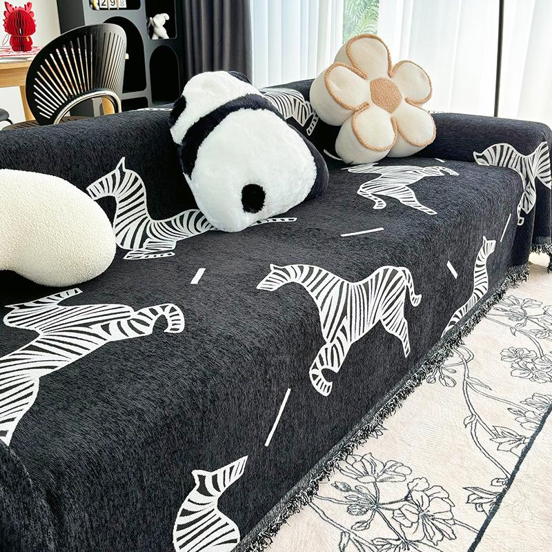 Зебра диван полный чехол ткань новый шенилл диван полотенце Four Seasons универсальный чехол для подушки полный чехол