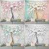 White Flowers Golden Tree Trunk Creative Decorative Tapestry Home Wall Living Room Office Decorative Tapestry