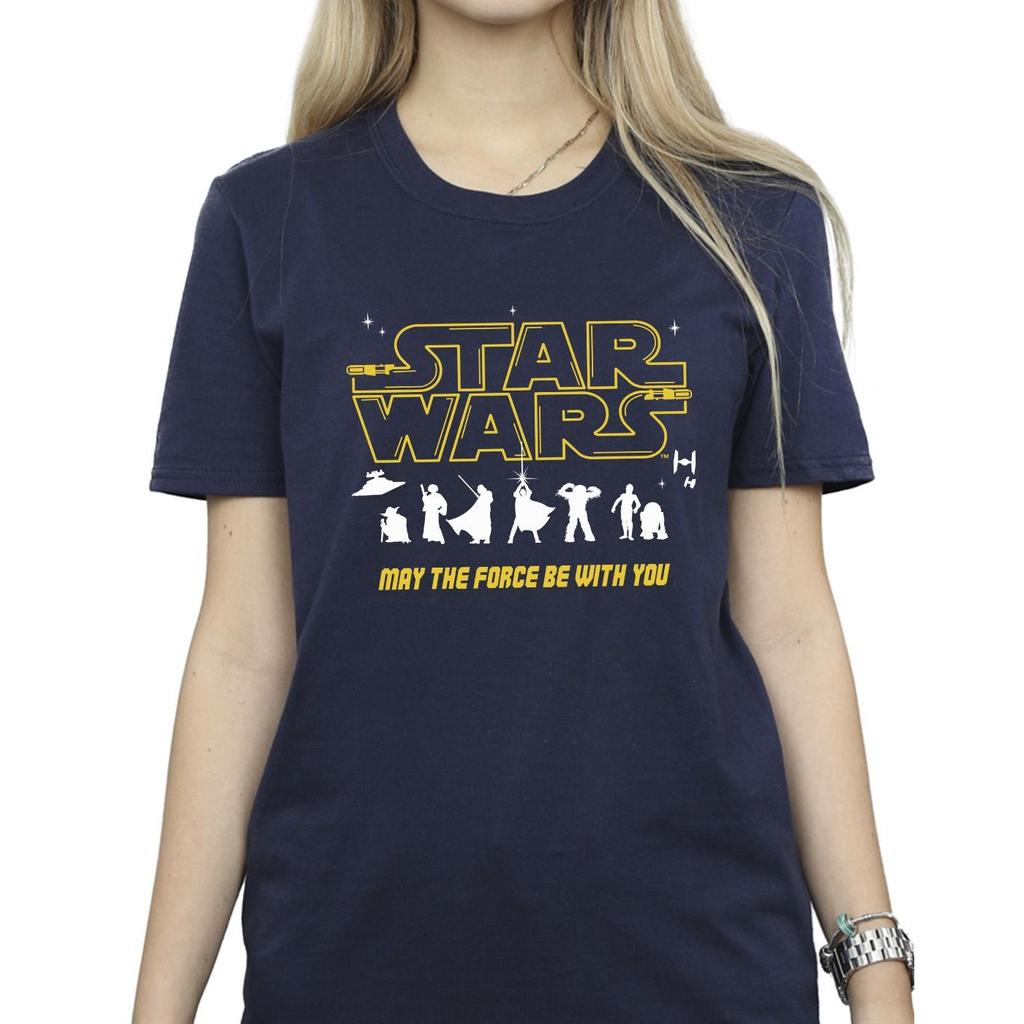 Star Wars Womens/Ladies Silhouettes Force Cotton Boyfriend T-Shirt