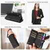 Zipper Pocket Leather Phone Case for iPhone 15,RFID Blocking Wallet Stand Phone Cover