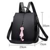 Yogodlns Oxford Backpack For Teenager Girls School Bags Solid Black Back Pack Women Youth Daily Bagpack Mochila Cartoon Cat Pendant
