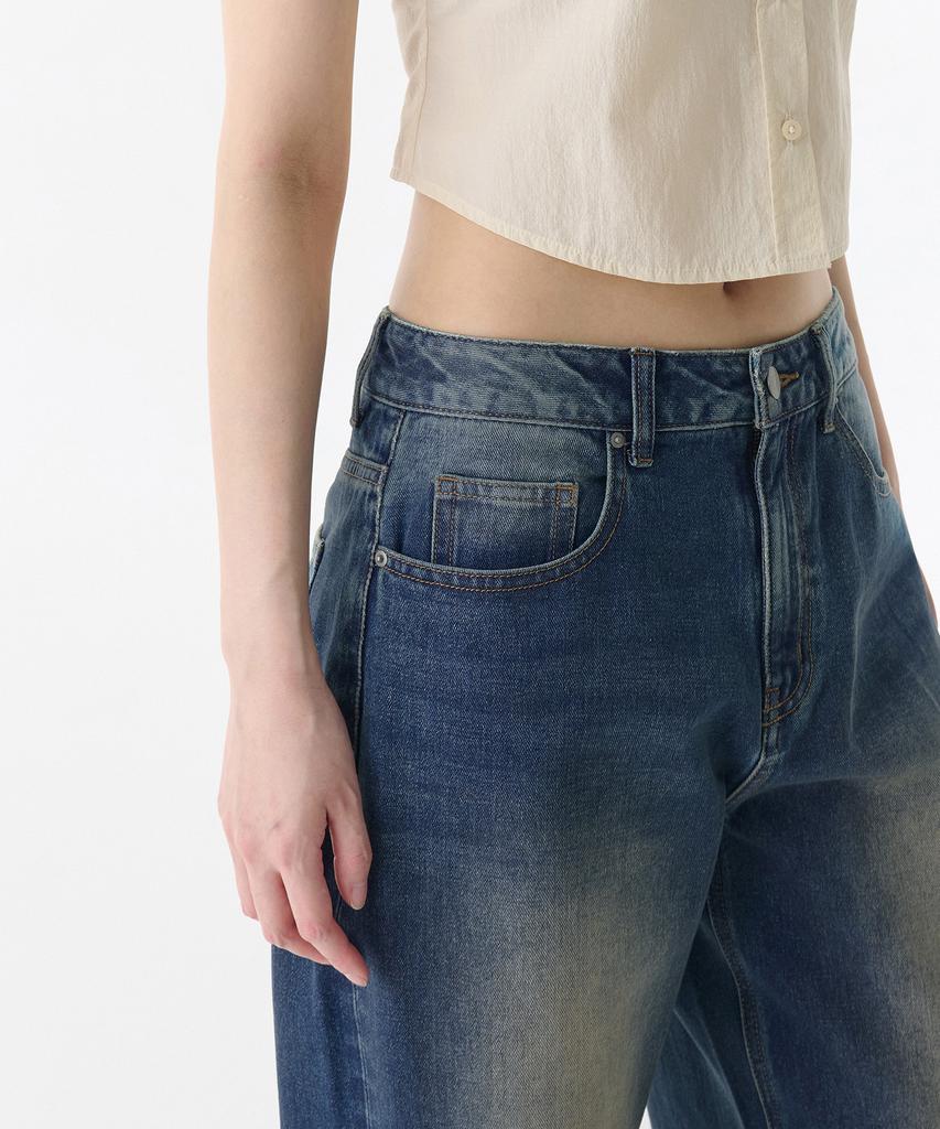 MUSINSA STANDARD WOMAN Женские Большие Широкие Джинсовые Брюки [Ржаво-Синий]