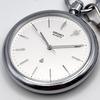 [Б/У] Кварцевые мужские карманные часы SEIKO, серебристые, белый циферблат, рабочие, батарейка в комплекте