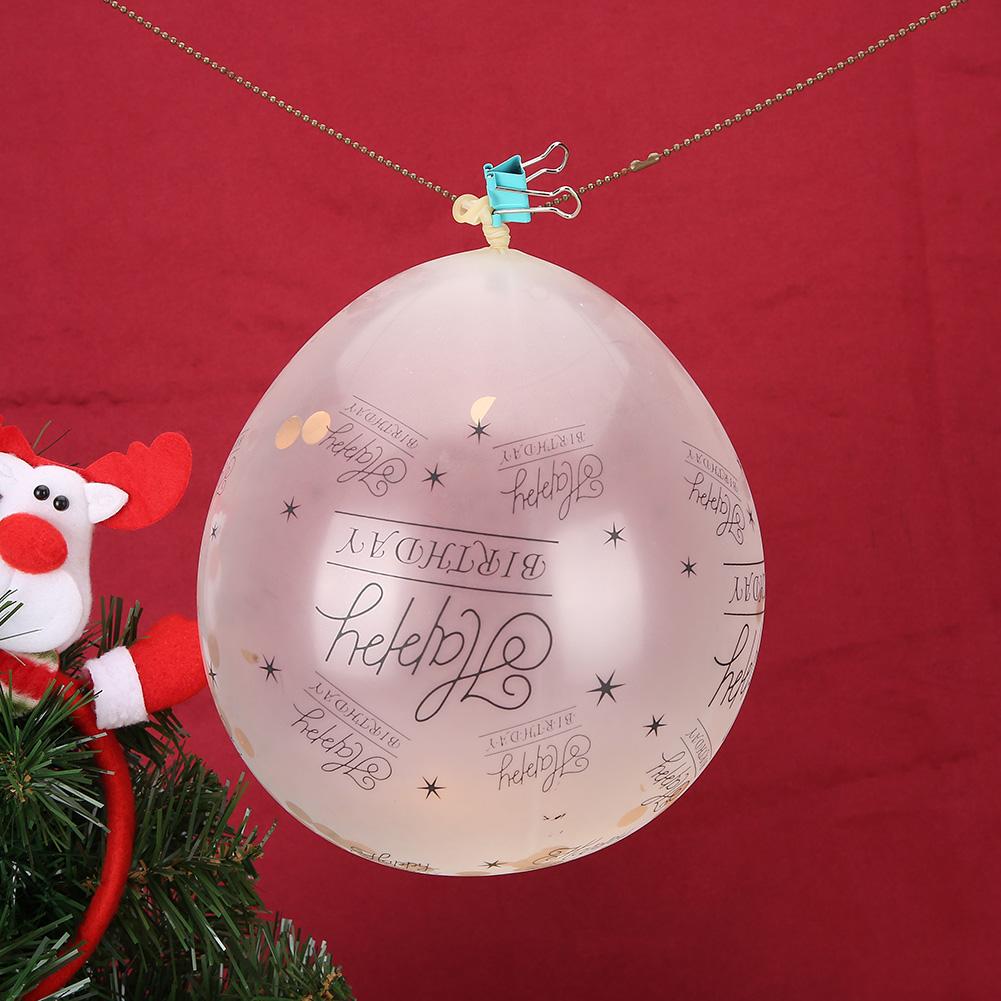 10Pcs Latex Transparent Balloon with Happy Birthday Words for Birthday Party Wedding Anniversary Dec