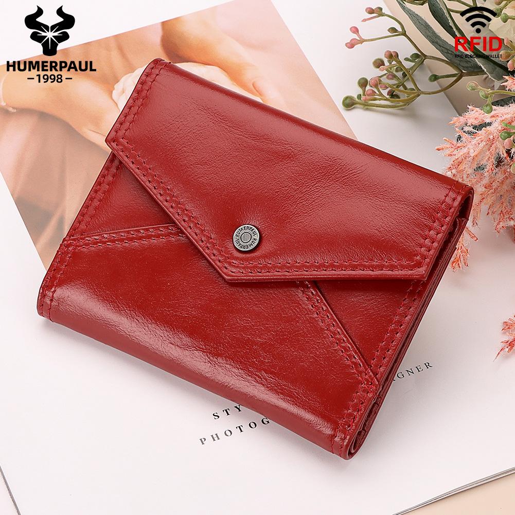 Humerpaul Женский кошелек из натуральной кожи с RFID-размахом и слотом для нескольких карт, тонкий держатель для карт
