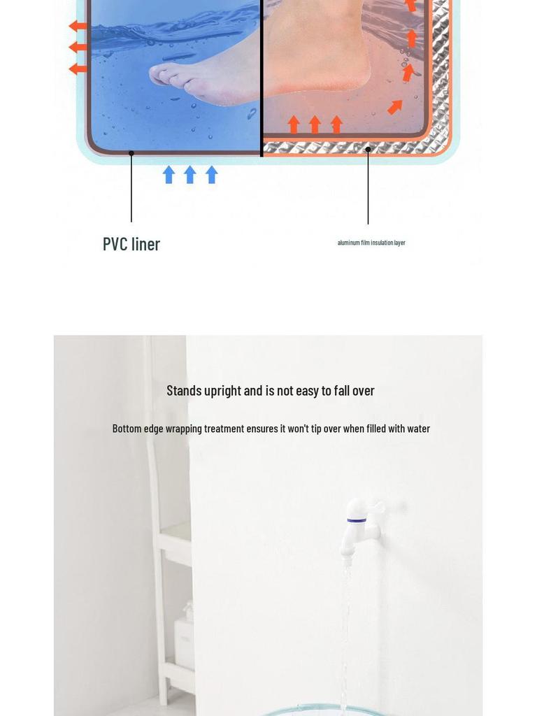 Portable Three-Dimensional Folding Foot Bath: Heat-Preserving, Tip-Resistant, Multifunctional Foot Soak Bucket for Travel and Home Use.
