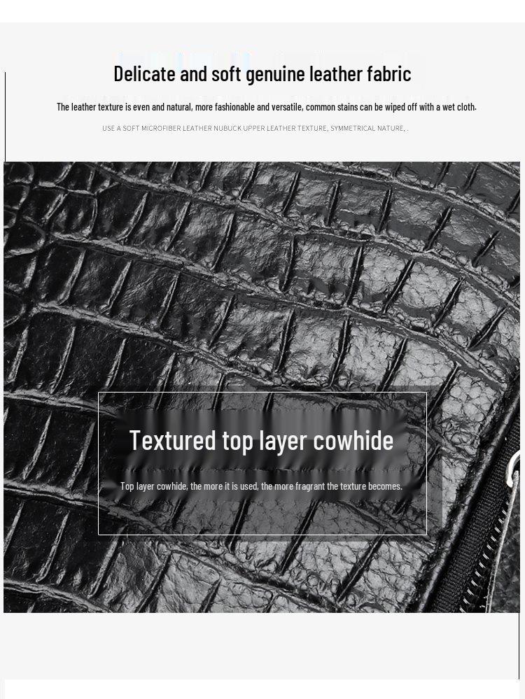 2023 Модная мужская сумка-кроссбоди из натуральной кожи с тиснением под крокодила